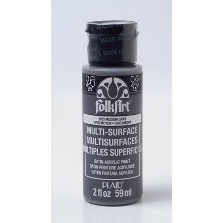 PLAID FolkArt Satin Medium Gray Hobby Paint 2 oz 2933